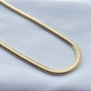 Colar Choker Lacraia Banhada Em Ouro 18k