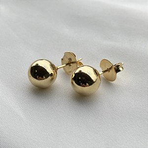 Brinco Bola Grande Banhado Em Ouro 18k