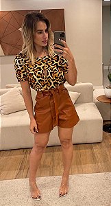 Blusa Manguinha Animal Print