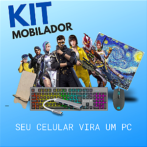 Kit Mobilador Avançado - Jogue com Teclado e Mouse no Celular