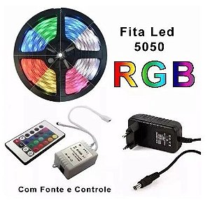 Fita led RGB 5050 - 5 metros - WR ELÉTRICA E ILUMINAÇÃO - Ribeirão