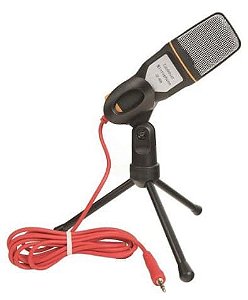 Microfone Condensador Omnidirecional + Tripé Ajustável