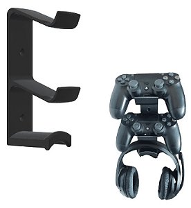 Suporte De Parede para 2 Controles + Headset para Playstation e Xbox