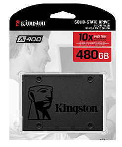 SSD Sata 2,5" 480GB Kingston - Leitura 500MB/s e Gravação 450MB/s