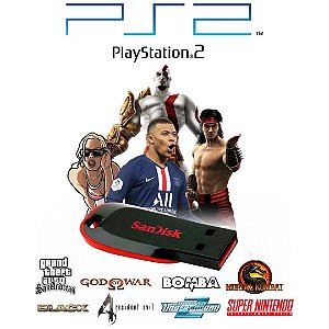 Pendrive 32GB com Jogos para PS2 - Jogue no Playstation 2 com Pendrive