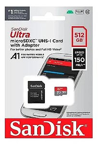 Cartão de Memória Sandisk Ultra 512GB Micro SD Classe 10