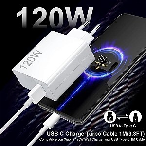 Carregador Turbo 120W Compatível com Turbo Charge Xiaomi