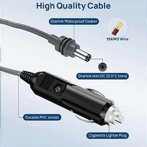 Cabo 12v Starlink Mini - Adaptador pra Carro