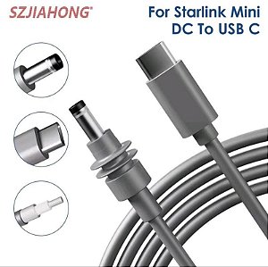 Cabo de alimentação Starlink Mini USB C para DC, 100 W