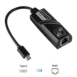 Adaptador Usb Tipo C para Rj45 Ethernet Rede 1000 Mbps Gigabit Lan
