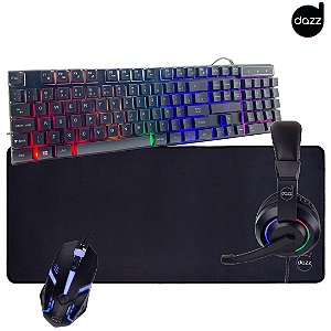Kit Gamer 4 em 1 Dazz Nova Core - Teclado + Mouse + Headset + Mousepad