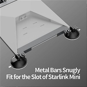 Suporte Starlink Mini para Carro - 2 Ventosas Preto Ferro