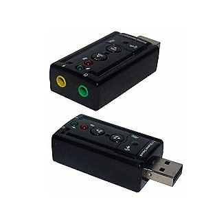 Placa de Áudio USB - Adaptador de Som 7.1