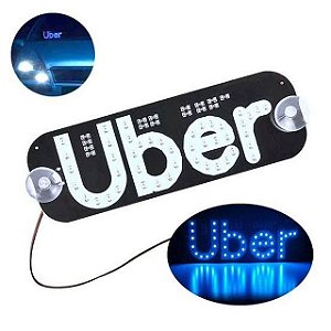 Placa Veicular Motorista de Aplicativo - Uber Azul