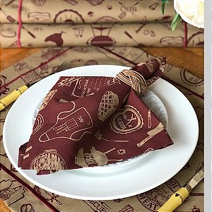 KIT 6 LUGARES-CHURRASCO BBQ BORDÔ