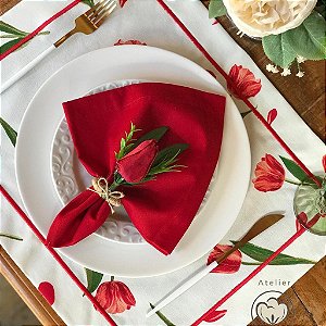 KIT 2 LUGARES-TULIPAS VERMELHAS