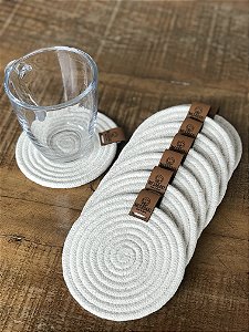 KIT 2 UNID PORTA COPOS CORDÃO DE ALGODÃO