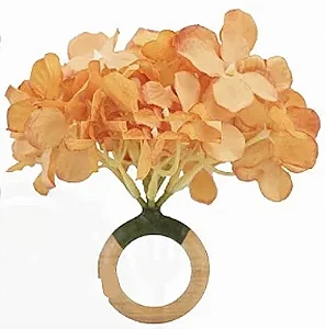 02 UNID PORTA GUARDANAPOS-HORTENSIA LARANJA