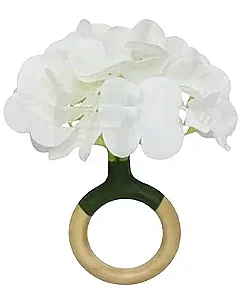 02 UNID PORTA GUARDANAPOS-HORTENSIA BRANCA