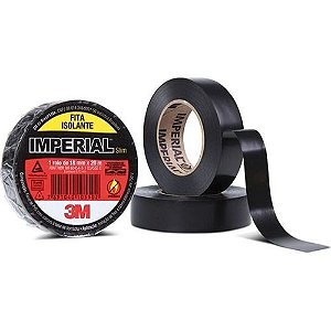 Fita Isolante Imperial 18mm X 20m Preta 3m