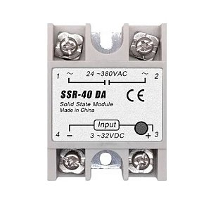 Relé Estado Sólido 40A 240VCA Entrada 3-32VDC SSR Alta Potência Automação Industrial