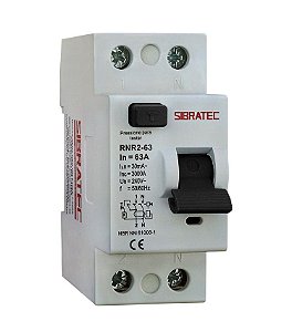 Interruptor Diferencial DR Bipolar de 63A com 30mA SIBRATEC