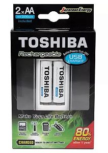Carregador  Bateria/Pilhas  AA/AAA 2 Pilhas TOSHIBA 2000MAH