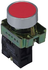 BOTAO DE PULSO METALICO AMPB6R (XB2-BA42) VERMELHO 1NF SIBRATEC 3104