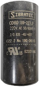 Capacitor Eletrolítico de Partida 220V 189 - 227UF SIBRATEC 8509