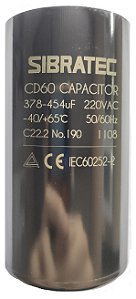 Capacitor Eletrolítico de Partida 220V 378 - 454UF SIBRATEC 8679