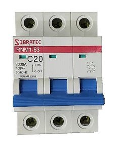 MINI DISJUNTOR TRIPOLAR C20A SIBRATEC 10315