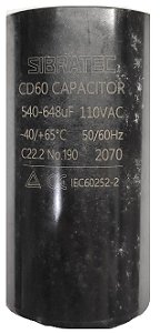 Capacitor Eletrolítico de Partida 110V 540 - 648UF SIBRATEC 8673