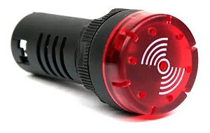 Sinalizador Sonoro 22mm Vermelho 220V LUKMA