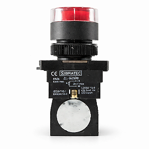 BOTAO PULSO PLASTICO ILUMINADO XB2 EW3461 220V VM 1NF SIBRATEC