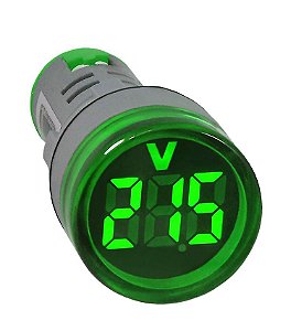 Voltímetro Digital AD22-22VS-G 22mm Verde SIBRATEC