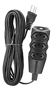 EXTENSAO 2P T CABO PP 3X0,75M 5,0M 10A PT MEGATRON