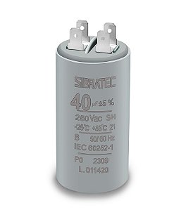 CAPACITOR PERMANENTE COM TERMINAL 40,0 UF/250V