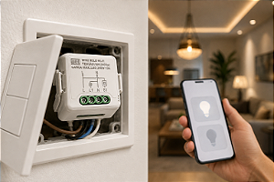 RELE INTERRUPTOR 1 CANAL BIVOLT WIFI RF SMART WEG HOME