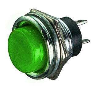 CHAVE PUSH BUTTON 2 POLOS DS-212 NA 3A 125 / 1,5A 220 VERDE