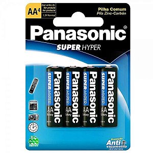 PILHA AA 1,5V PANASONIC ALCALINA COM 4