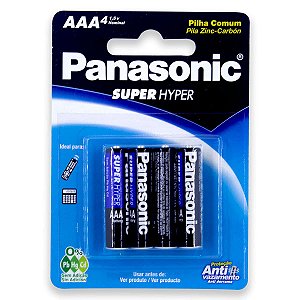 PILHA AAA 1,5V PANASONIC ALCALINA COM 4