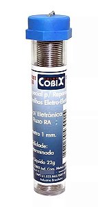TUBO SOLDA AZUL FINA COBIX 1MM 60X40 TUBO 4M