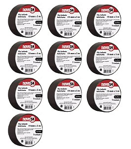 KIT 10 FITA ISOLANTE 19MMX05M PRETA 954