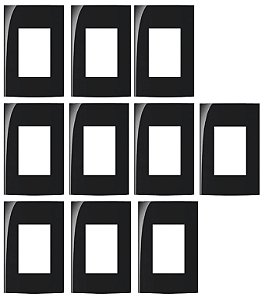 KIT 10 PLACA 4X2 3 POSTOS C/SUPORTE EBONY CLEAN MARGIRIUS