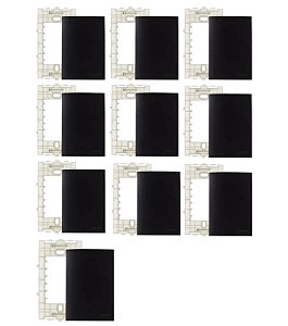 KIT10 PLACA 4X2 CEGA C/SUPORTE EBONY CLEAN MARGIRIUS