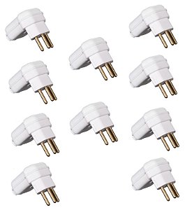 KIT 10 PLUG 2P T 20A 90G COM PRENS CABO PLD8 3 CZ MARGIRIUS