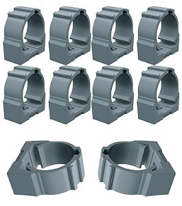 KIT 10 ABRACADEIRA PVC CINZA 3/4" MASSTER
