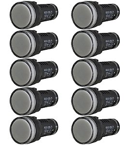 KIT 10 SINALEIRO LED AD22-22MM 220V BRANCO STARK