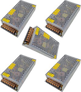 KIT 5 FONTE COLMEIA 12V 20A 110V 220V 250W HITEC