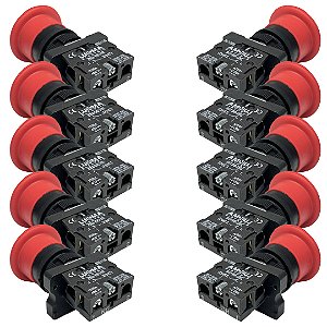 KIT 10 BOTAO EMERGENCIA PLASTXB2 ESC542 GIRA LUKMA